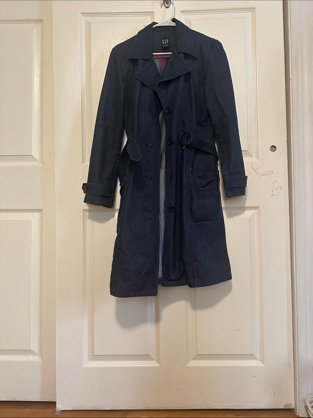 Vintage GAP Navy Double-Breasted Trench Coat